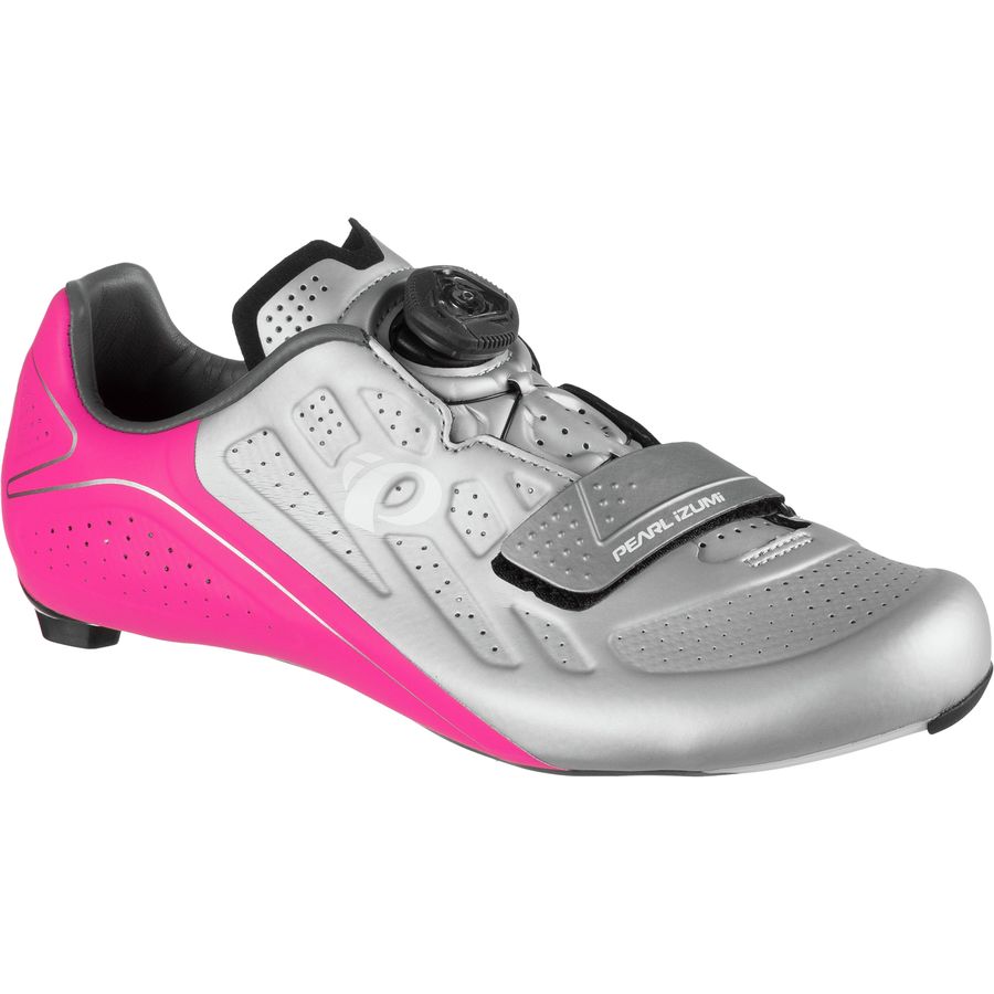 Pearl Izumi Women's Elite Road V5 Boa Silver/Pink Glo Cycling Shoes 152170015OC 