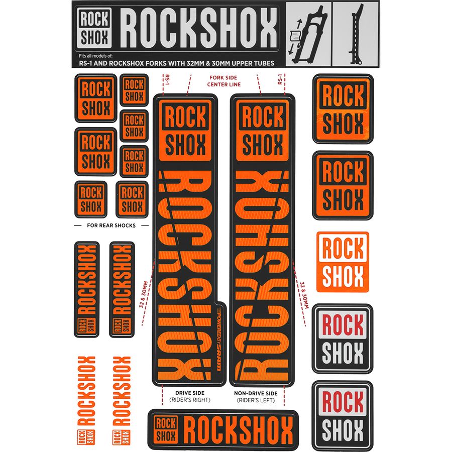 Aufkleber für Fahrradrahmen ROCK SHOX REVELATION Kit1 zum besten Preis