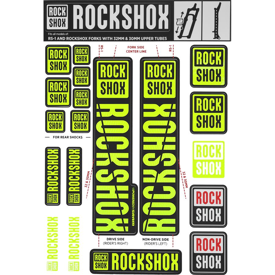 Kit Adesivi RockShox Recon 2018 – Colore Rosso E Bianco – Decalcomanie Personalizzate