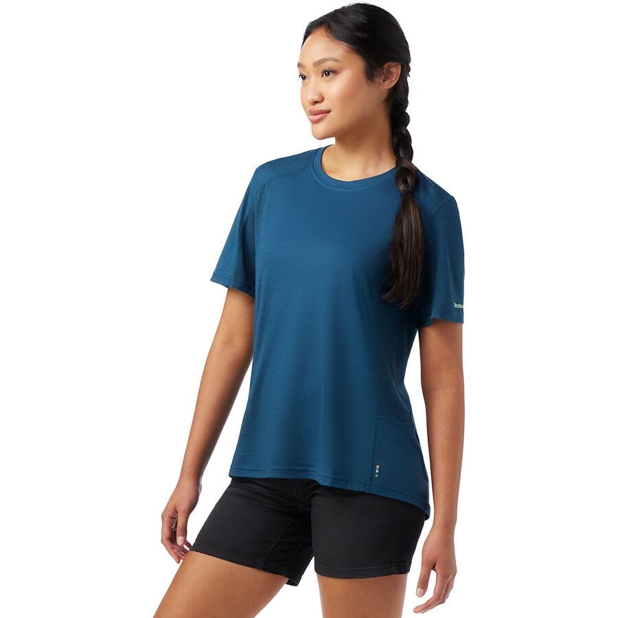(取寄) スマートウール レディース マウンテン バイク ショート スリーブ ジャージ Smartwool women Mountain Bike Short Sleeve Jersey Currant Women's Mountain Bike Short Sleeve Jersey - Smartwool US