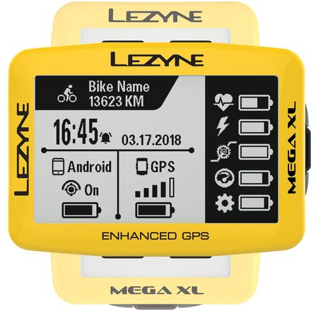 Lezyne Mega XL Limited Yellow Edition GPS Bike Computer - Men