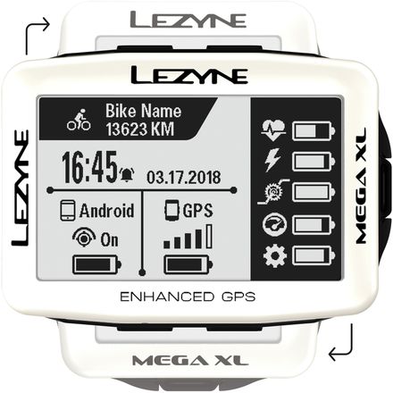 LEZYNE MEGA XL GPS　ホワイト Lezyne Mega XL Limited Holiday Edition GPS Bike Computer - Men