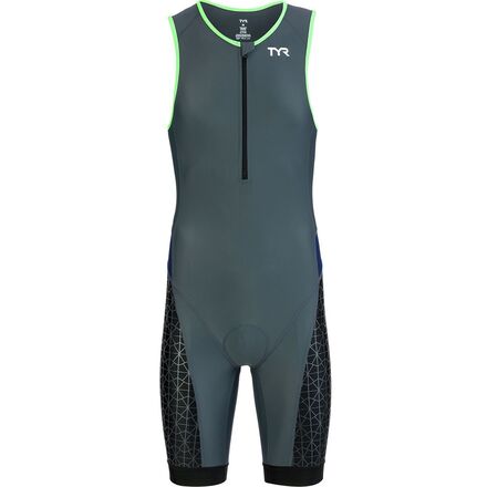 TYR - TYR Competitor トライシングレット sizeS ブラック/グリーン TYR Competitor Front Zipper Tri Suit - Men's - Men